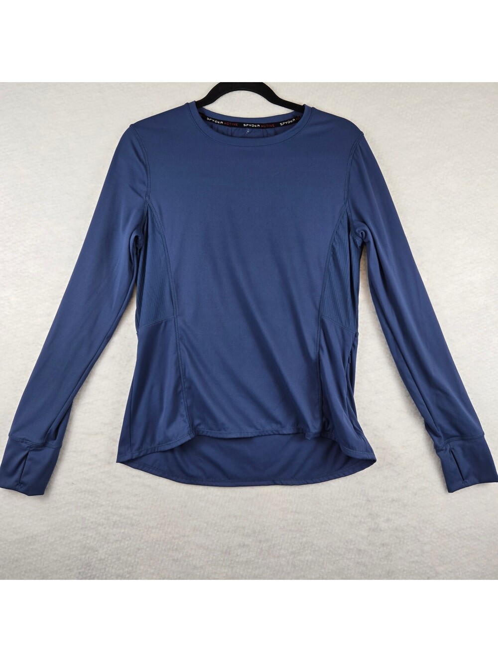 Spyder Activewear Long Sleeve Athletic Top Blue Size L Thumb Hole